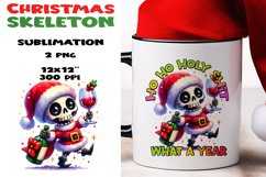 Christmas skeleton Sublimation PNG. Product Image 1