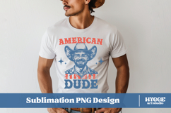 American Dude Cowboy Patriotic 4th of July USA Eagle PNG DTF Product Image 2