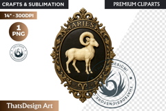 Vintage Zodiac Cameo Clipart Antique Horoscope Graphics PNG Product Image 1