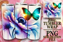 Inspiring sunsets 20oz tumbler wrap, Butterfly Product Image 1