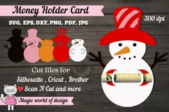 Christmas Snowman Money Holder SVG Product Image 1