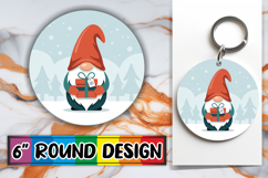Bright Round Ornaments Sublimation PNG, Gnomes Product Image 1