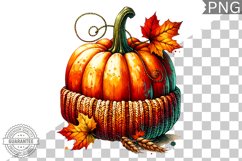 Pumpkin Flowers Sublimation - Clipart PNG Design Product Image 1