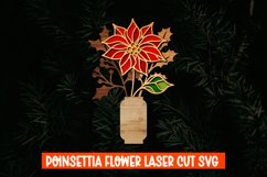 3D Poinsettia Flowers Laser Cut, Christmas Flower SVG Product Image 8