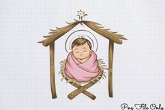 Cute Pink Christmas Watercolor Clipart Bundle PNG Product Image 12