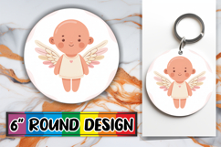Radiant Keychain Round Style PNG, Cupid Product Image 1