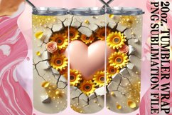 Cheerful Mornings 20oz tumbler wrap, 3D Heart Product Image 1
