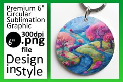 Stunning 3D Summer Landscape Round Design Product Image 1