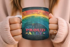 "Sublimation PNG design for a colorful LGBT coffee mug"