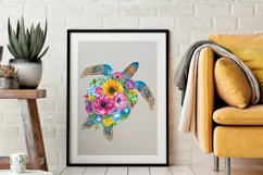 Flower Turtle t-shirt sublimation print design png Product Image 3