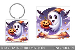 Cute Ghost Keychain Design. Cute Halloween Keychain Product Image 1