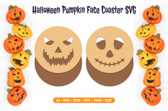 Halloween Pumpkin Face Coaster SVG | Laser Cut Product Image 2