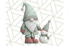 Cozy Winter Gnome Clipart PNG, Christmas Gnome Clip Art Product Image 3