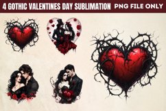 Gothic Valentines Day Sublimation PNG Product Image 1