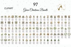 Watercolor Green Christmas Clipart PNG bundle, Cozy Green Product Image 2