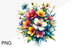 Spring Flowers Sublimation - Clipart PNG Design Product Image 1