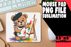 Luminous Mouse Mat Sublimation, Cute Bear Product Image 1