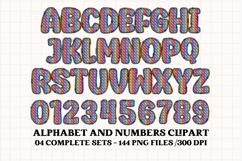 Knitted Alphabet png clipart, knitted texture doodle letters Product Image 5