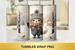 christmas Animals tumbler wrap Straight, Animal tumbler png Product Image 5