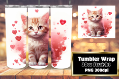 EYE-CATCHING 20oz Sublimation Tumbler , Cute Cat Product Image 1