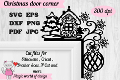 Christmas door corner svg, snowman Ornament Svg Product Image 1