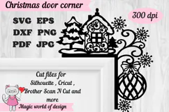 Christmas door corner svg, snowman Ornament Svg Product Image 1