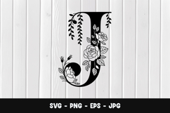 Botanical Letter J Monogram SVG, PNG Product Image 1