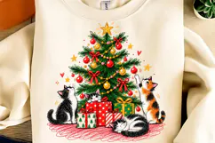 Christmas Cat Tree PNG, Funny Christmas PNG, Cat Sublimation Product Image 3