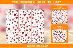 Valentines Heart Tumbler Wrap Designs, Sublimation Wrap Product Image 1