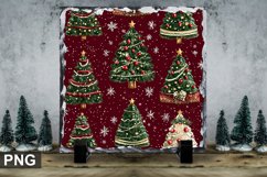 Christmas Tree Square Sublimation Slate Design Product Image 1