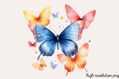 Pastel Easter Butterflies Clipart Bundle PNG Product Image 4
