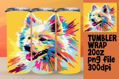 Vivid Abstract Dog Tumbler Wrap 20oz Sublimation Product Image 1
