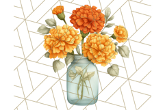 Fall Mason Jar Flowers PNG Clipart Product Image 3
