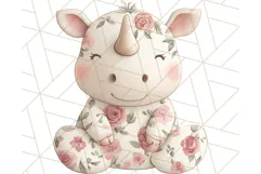 Pink Floral Stuffed Animal Clipart PNG, Cute Stuffed Animals Product Image 3