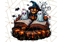 Bright Halloween Dinosaur PNG Clipart with Holiday Elements Product Image 3