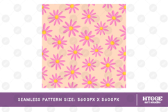 Retro Flowers Seamless Pattern Floral Png Sublimation Daisy Product Image 2