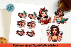Retro Pin up girl printable stickers BUNDLE PNG. Product Image 12