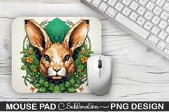 St. Patrick&#039;s Day Bunny Sublimation Mouse Pad Design Product Image 1