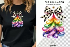 Colorful Coquette Christmas Tree PNG | Trendy Watercolor Product Image 1
