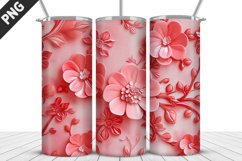 3D Flowers Tumbler Wrap | Sublimation Design | Tumble PNG Product Image 4