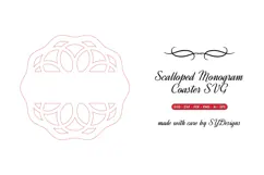 Scalloped Monogram Coaster SVG | Laser Cut Blank Template Product Image 2