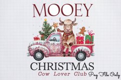 Mooey Christmas cow lover club Retro Christmas Clipart PNG Product Image 1
