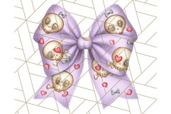 Muted Halloween Bow Clipart, Fall Ribbon PNG Autumn Hair Bow Product Image 3