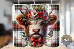 Christmas Baby Highland Cow - Skinny Tumbler Sublimation Product Image 1