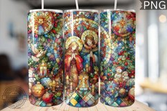 Watercolor Christmas Tumbler Wrap - High Quality 300 Dpi Product Image 1