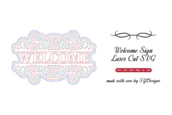 Welcome Sign Lasercut - Laser Cut Split Monogram File Product Image 2