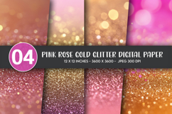 Pink Rose Gold Glitter Digital Paper Product Image 1