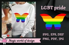 Beautiful Butterfly Motif Design With LGBT Gay Pride svg Product Image 1