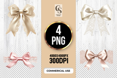 Elegant Satin Lace Bow Clipart Sublimation PNG Product Image 1