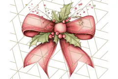 Muted Cozy Christmas Bows PNG Clipart, Winter Holiday Png Product Image 3